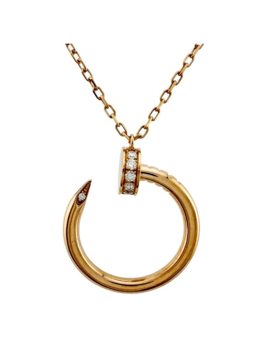 Cartier Juste un Clou Necklace 18k Pink Gold Diamond Vintage